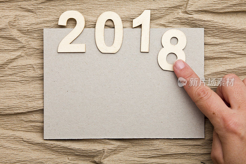 皱巴巴的牛皮纸新年2018 XXXL